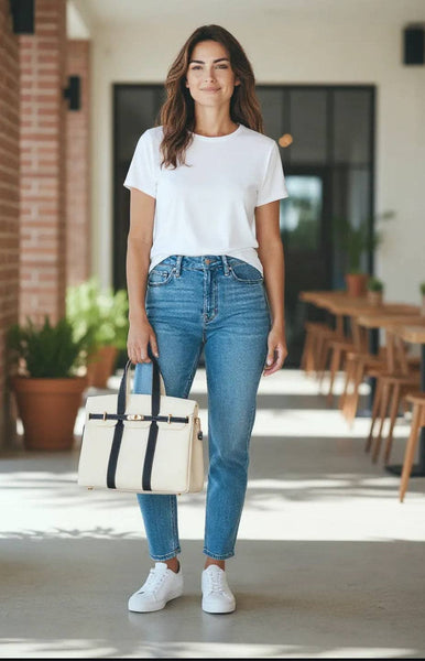 The Luxe Signature Tote: Navy