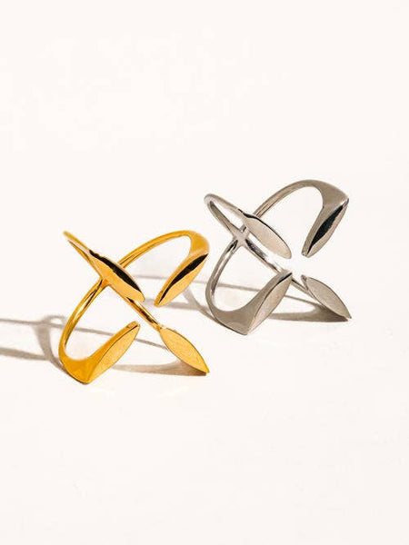 X Cross Ring - gold, non tarnish