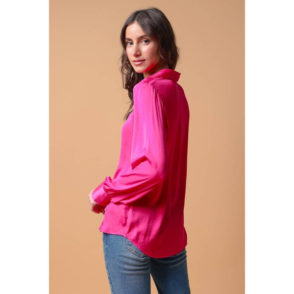 Neck Shirt With Open Seam Sleeve: Mauve / S