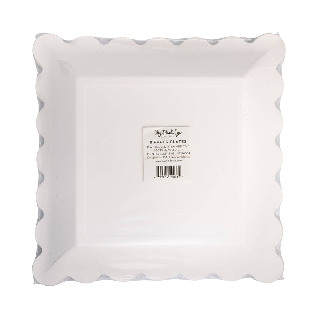 BEM1240 - Pink & Burgundy Striped Plate