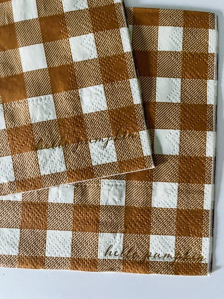Fall Plaid Cocktail Napkins
