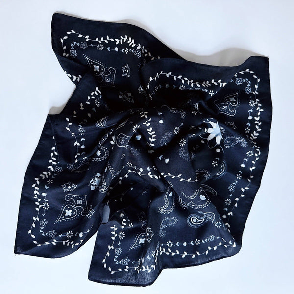 Textured Style Square Scarf – Versatile Accent for Hair, Neck & Handbags: Midnight Garden