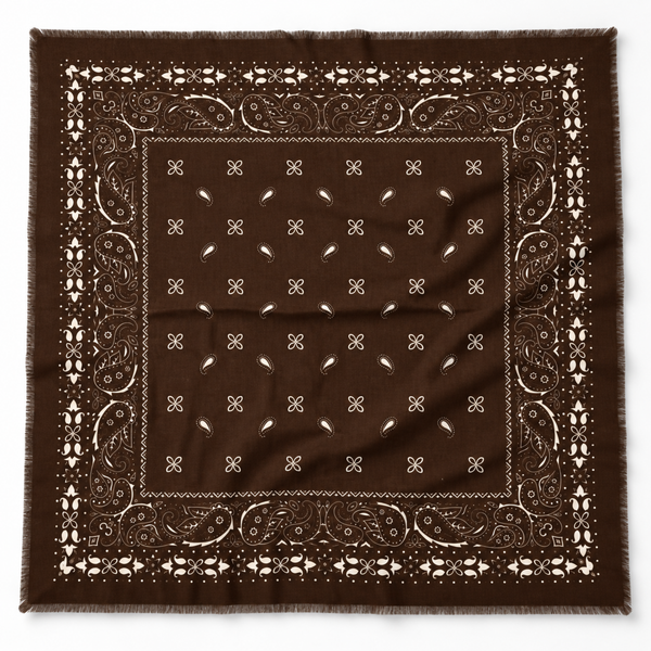 Brushed Bandana Oversized Square Scarf: Espresso Brown