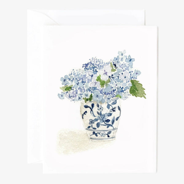Hydrangea bouquet notecard: Set of 8
