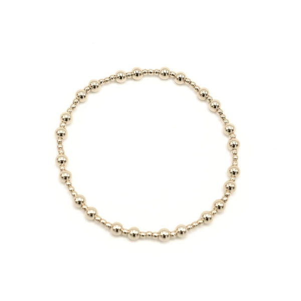 The Charleston 2x4 14k Gold filled Beaded Bracelet: 7"