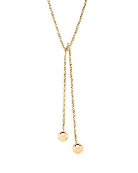 Lariat Rope Tassel Wrap Necklace - Gold