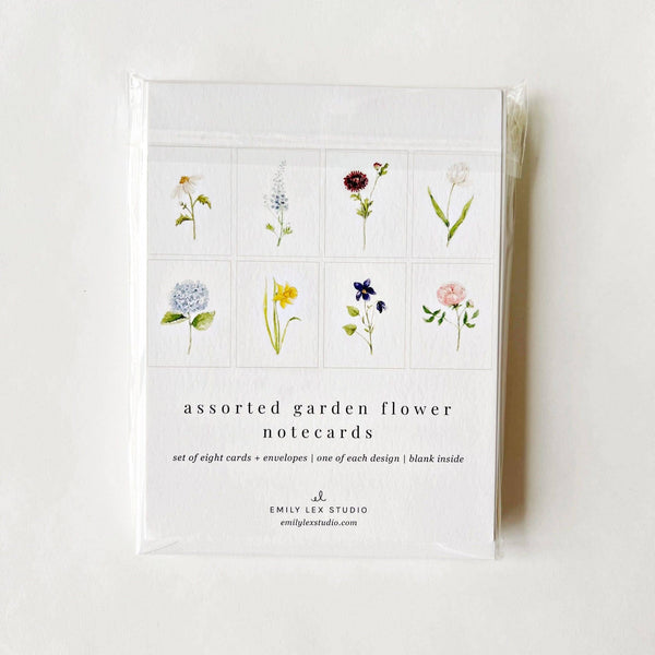Garden flowers assorted notecard: Set of 8