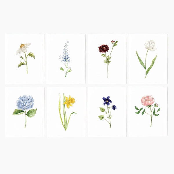 Garden flowers assorted notecard: Set of 8