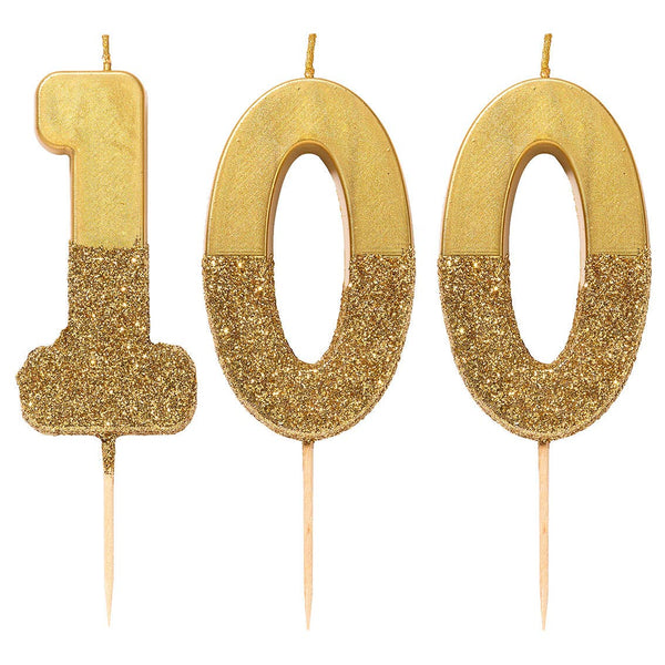 Gold Glitter 0-9 Number Candles