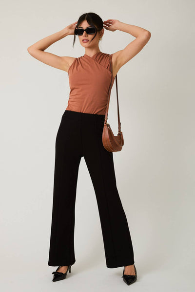 Scuba Wide Leg Pants: Black