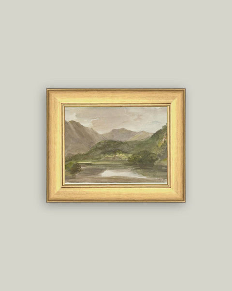 Lake District Framed Antique Art: 8x6