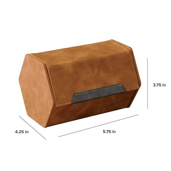 2-Slot Travel Watch Roll - Brown