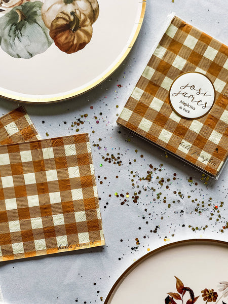 Fall Plaid Cocktail Napkins