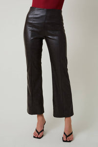 Faded Faux Leather Pants: Charcoal