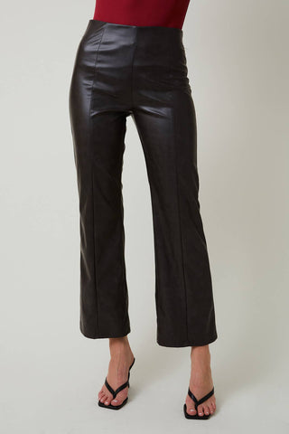 Faded Faux Leather Pants: Charcoal