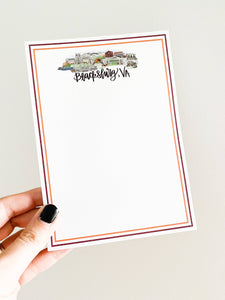 Blacksburg, Virginia Skyline Notepad - VT
