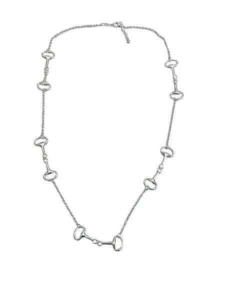 The Snaffle 20" long Chain Necklace. 14K or silver Plated : Silver