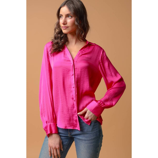 Neck Shirt With Open Seam Sleeve: Mauve / S