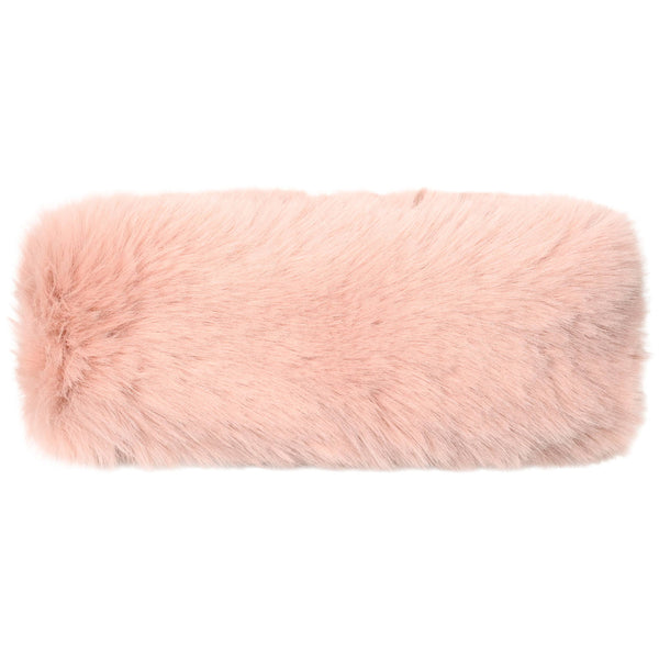 C.C Solid Color Long Faux Fur Headwrap: Taupe