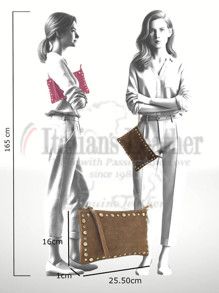Uniles 250315 suede leather handbag: Leather