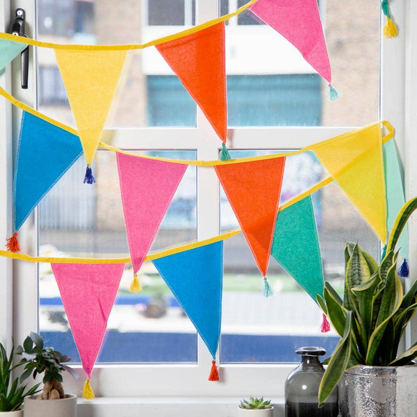 Rainbow Fabric Bunting Decoration - 10ft