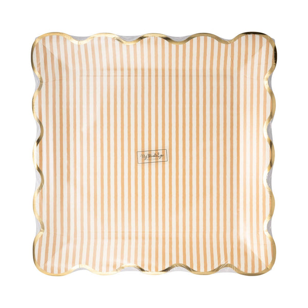 BAB1147 - Tan Striped 10" Plate