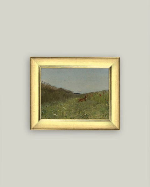 Hare in the Grain Framed Antique Art: 11x9
