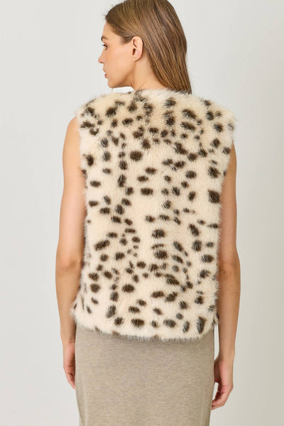 Leopard Fur Vest: Oatmeal
