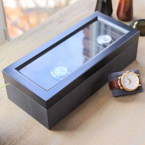 Herringbone Watch Box - 5 Slot