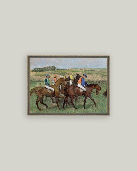 The Races Framed Antique Art: 9x7