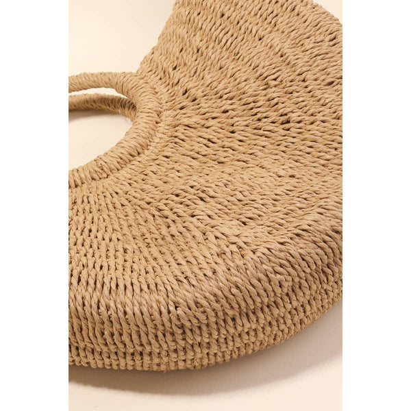 Half Moon Straw Tote Bag