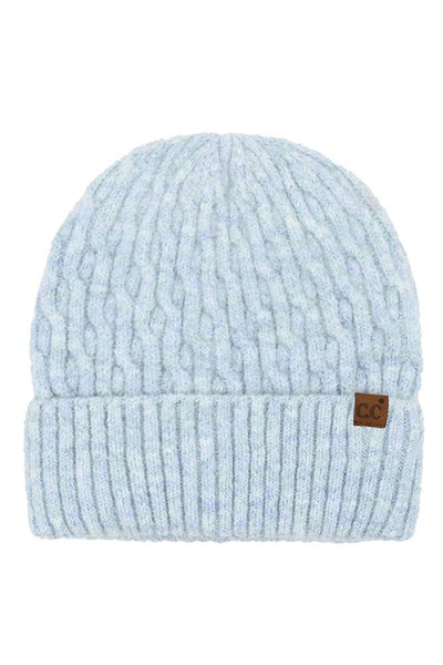 C.C Chain Link Cable Cuff Beanie: Gray