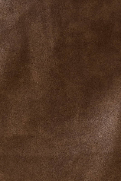 Leather Front Slit Midi Skirt: Brown