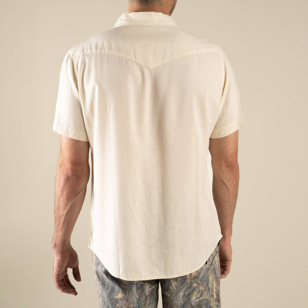 The Wyatt Pearl Snap Short Sleeve Solid Shirt: Antique White / XX-Large