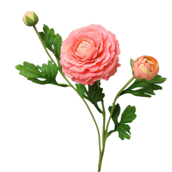 18"-Ultra Realistic Artificial Real Touch Ranunculus: Begonia Pink