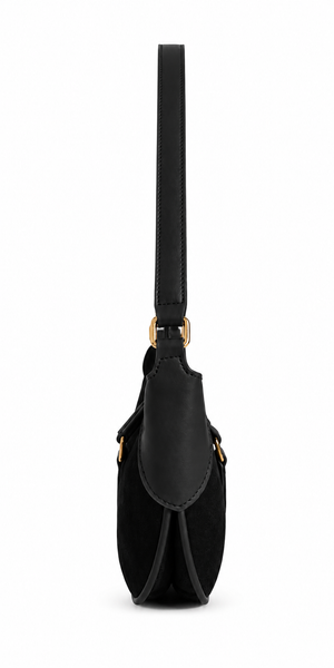 Chelsea Suede Shoulder Bag in Black