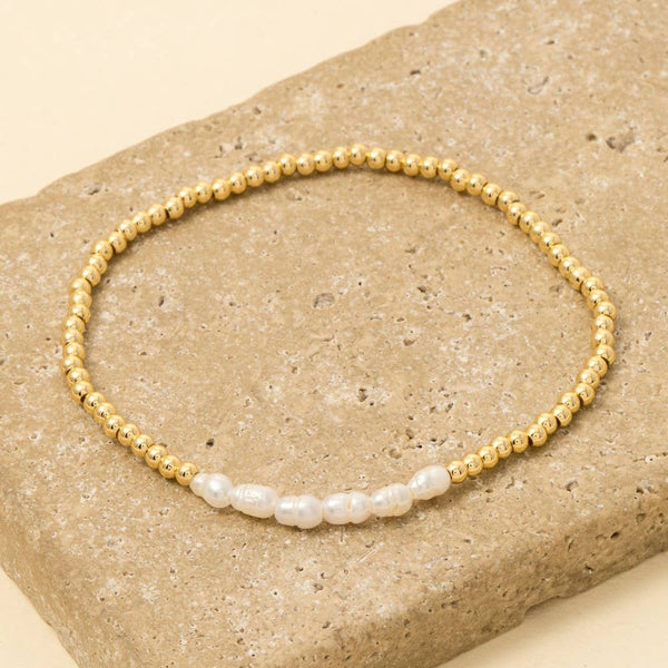 Gold & Pearl Beaded Bracelet