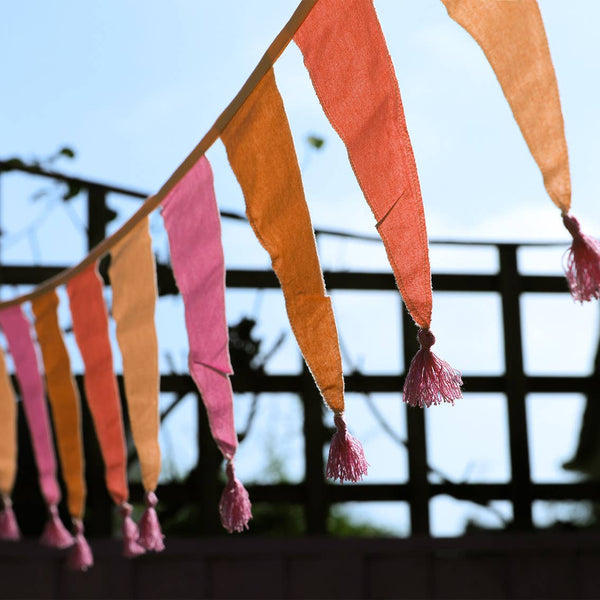 Pink Fabric Bunting Decoration - 10ft, Barbie Party