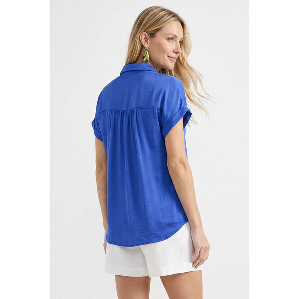 Short Sleeve Blouse: Wine / S
