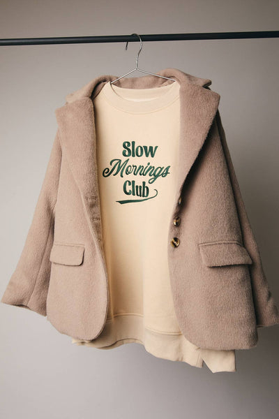 Long Sleeve Button Down Blazer: Mocha