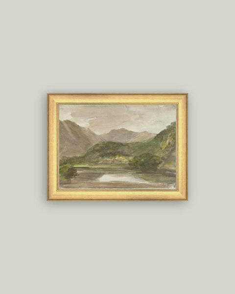 Lake District Framed Antique Art: 11x9
