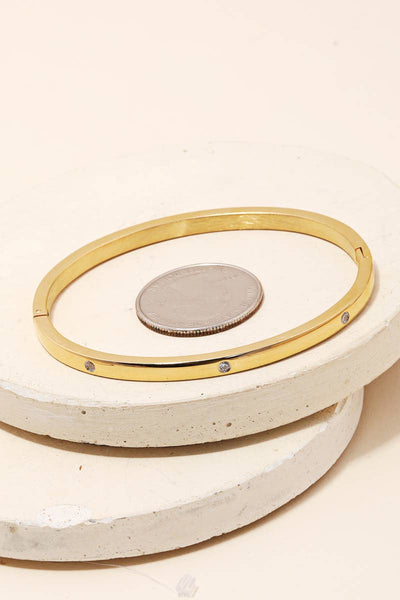 Studded Bangle Bracelet - Gold
