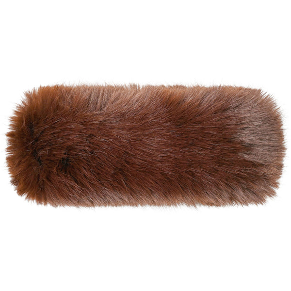C.C Solid Color Long Faux Fur Headwrap: Brown