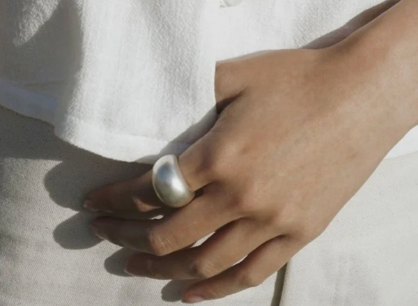 Max Dome Ring- Stainless Steel Waterproof 14K: Silver / 7