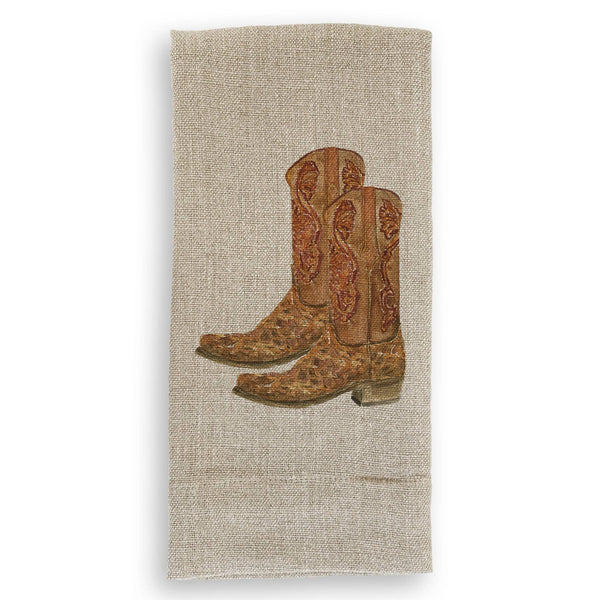 Brown Cowboy Boots: Dishtowel