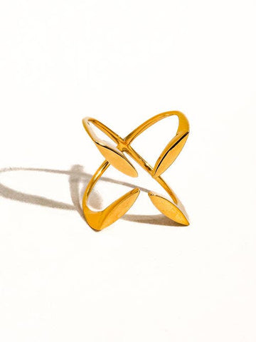 X Cross Ring - gold, non tarnish