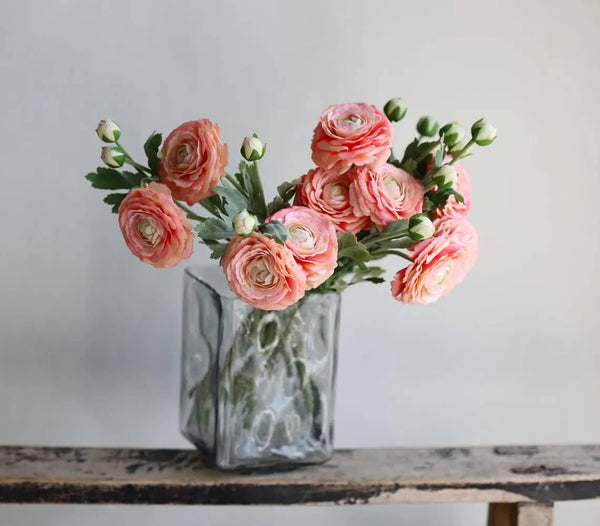 18"-Ultra Realistic Artificial Real Touch Ranunculus: Begonia Pink