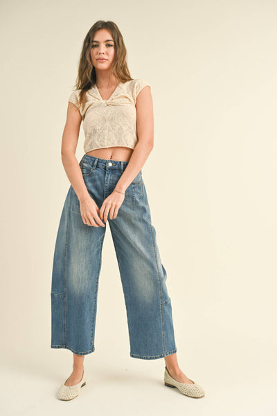 Loose Fit Denim Pants: Denim