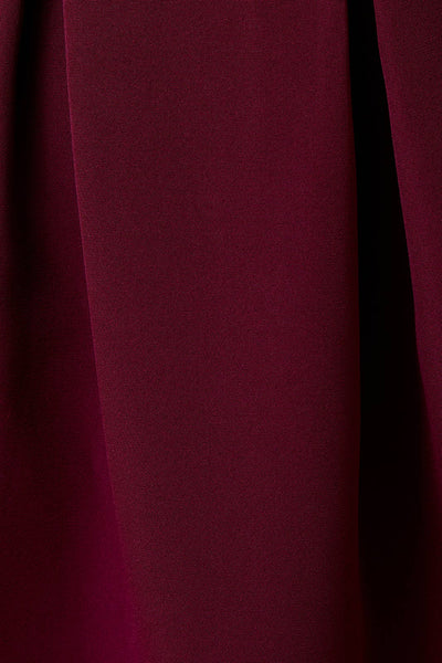 Square Neck Sleeveless Fit & Flare Midi Dress: Berry