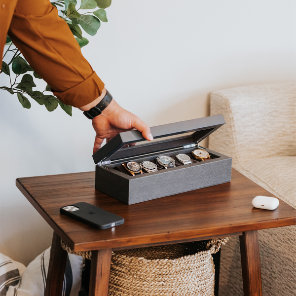 Herringbone Watch Box - 5 Slot